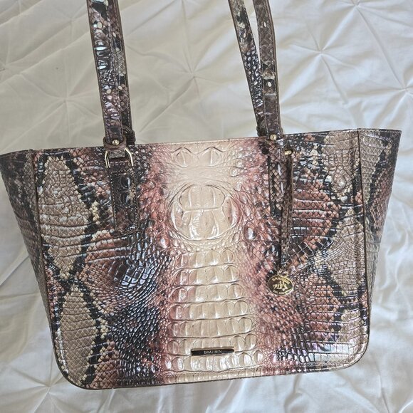 BRAHMIN Ashlee Leather Tote in Diamondback Ombre Melbourne - Picture 1 of 3